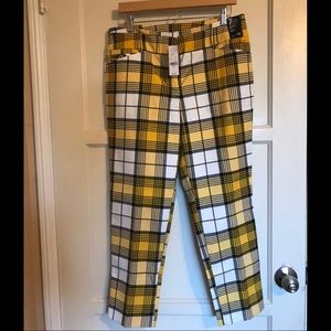 New York & Co. yellow plaid ankle pants.